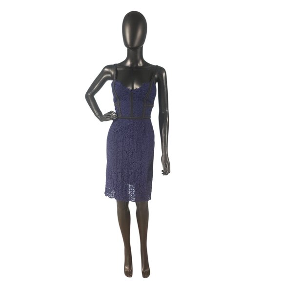 Express Dresses & Skirts - Blue Lace/Black Accent Sheath Dress - Express